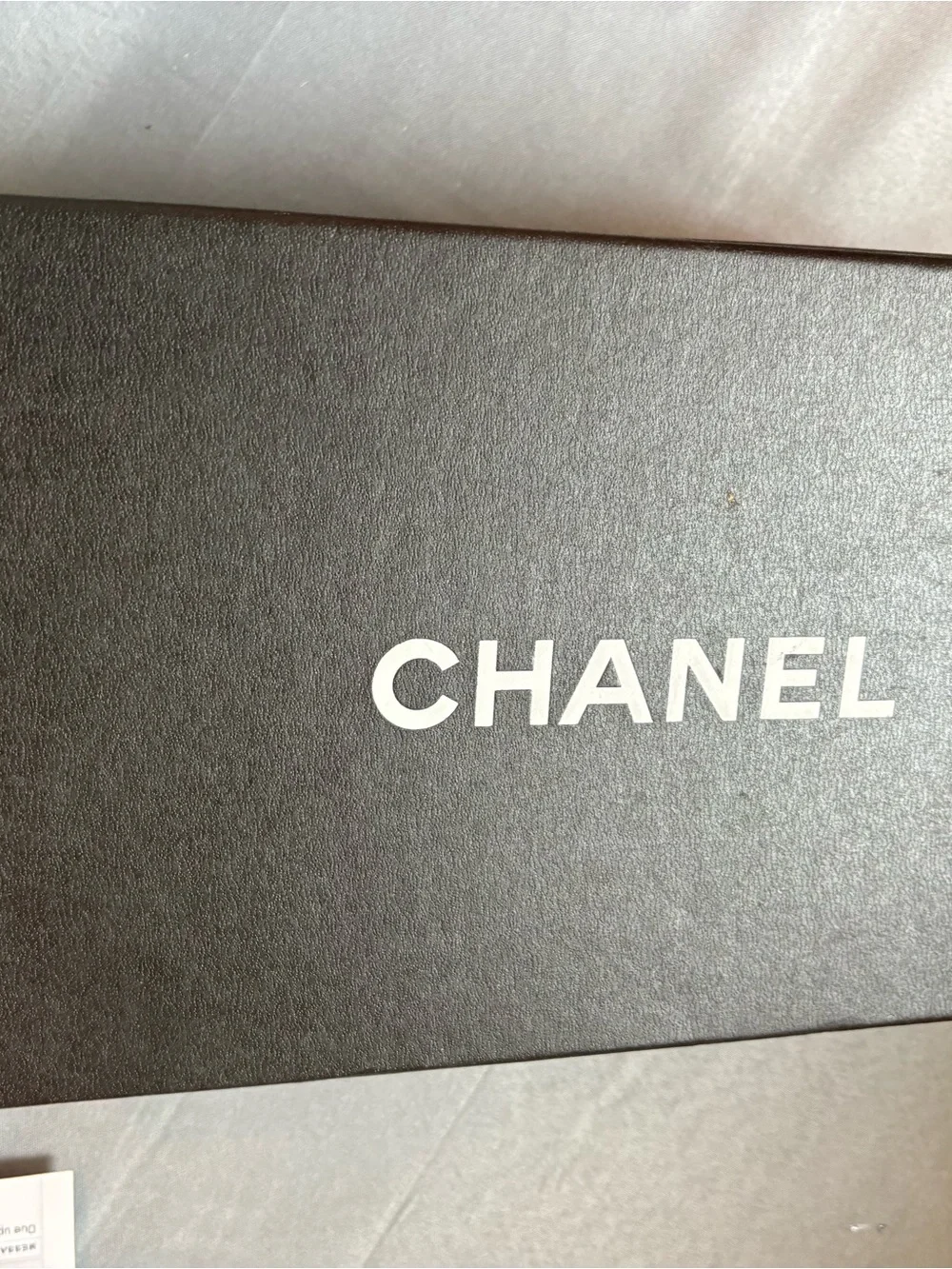 CHANEL NIB Brown Wool Slip-On Espadrille with Black Logo and Leather Toe